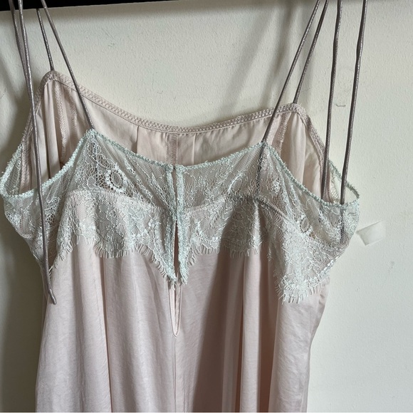 Anthropologie wide leg cropped Satin/Lace spaghetti strap one piece size Small - Picture 5 of 16